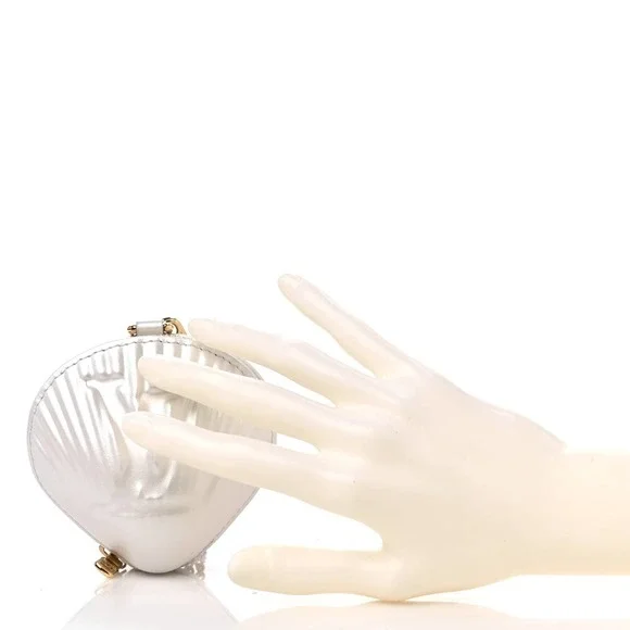 Louis Vuitton Shell Coin Purse Bag By The Pool Iridescent White/Gold LV Clutch - Picture 3 of 13